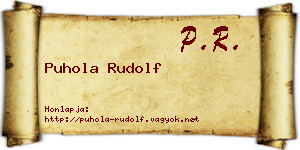 Puhola Rudolf névjegykártya